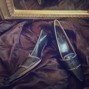 Cole Haan black leather heels size 6B.